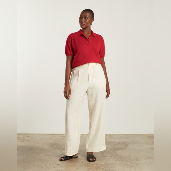 Everlane The Oversized Polo. Size XS. Goji Berry Red. - Picture 2 of 12